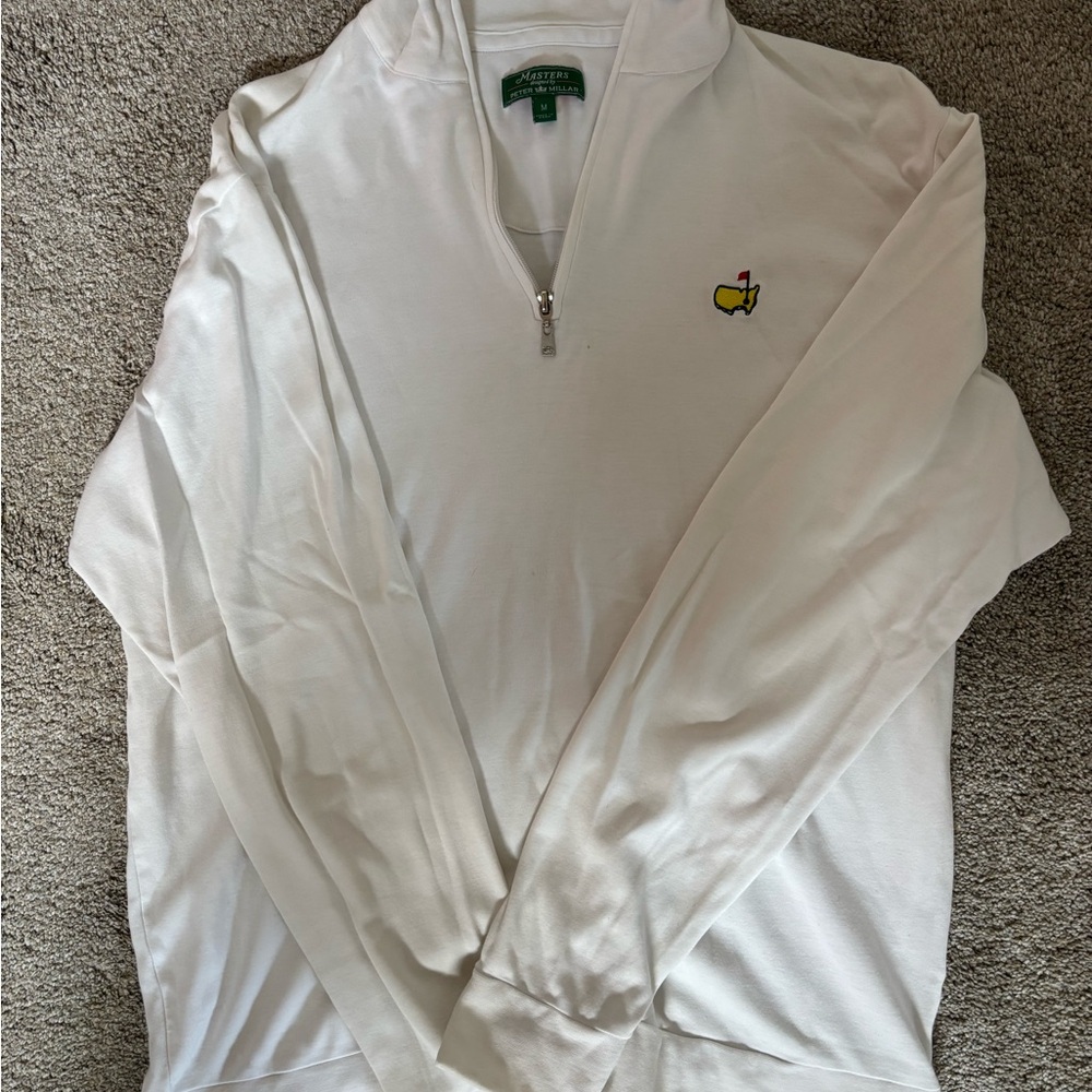 Master’s Peter Millar White Zip Up Sweater Relaxed Fit